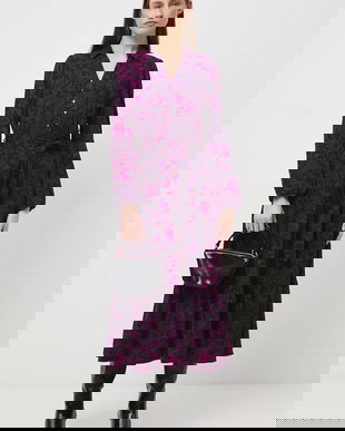 Medicine rochie culoarea negru, midi, evazati