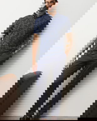 Medicine pantaloni culoarea albastru marin, cu fason chinos