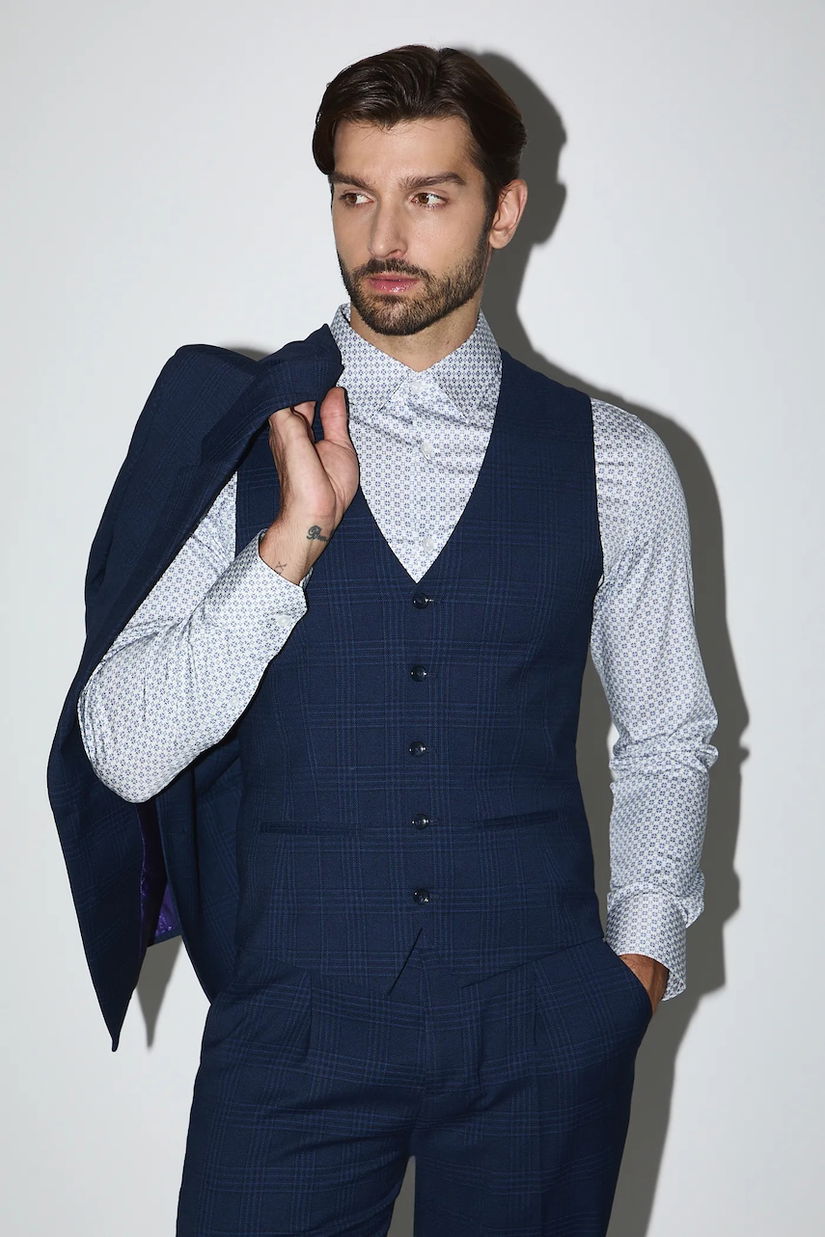 Medicine vesta culoarea albastru marin