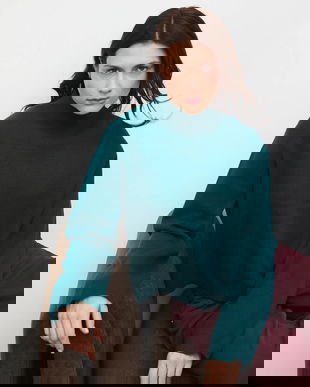 Medicine pulover culoarea verde, light, cu turtleneck