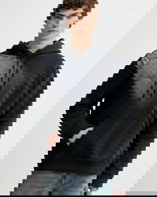 MM6 Maison Margiela hanorac de bumbac pentru copii culoarea negru, cu glugă, cu imprimeu, SH2GU0024.M25024.899