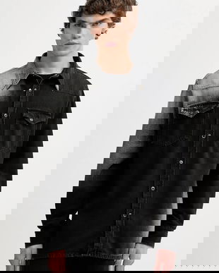 MM6 Maison Margiela cămașă jeans culoarea negru, regular, SH2DT0024.M30011.969