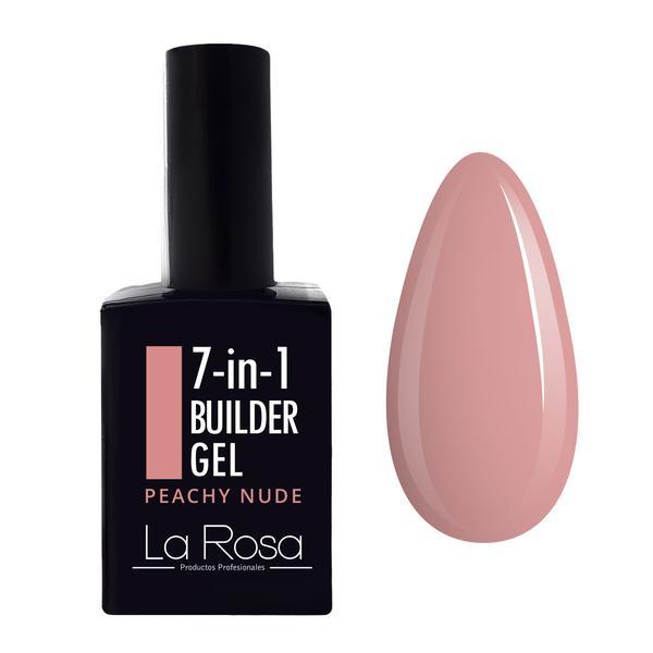Gel de construcție autonivelantă pentru unghii 7&icirc;n1 La Rosa Profesionales, peachy nude 15 ml