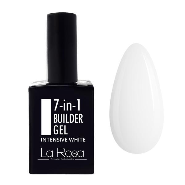 Gel de construcție autonivelantă pentru unghii 7&icirc;n1 La Rosa Profesionales, intensive white 15 ml