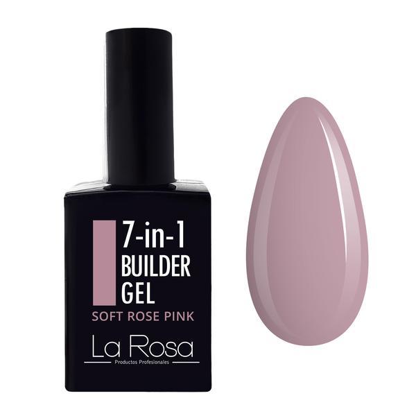 Gel de construcție autonivelantă pentru unghii 7în1 La Rosa Profesionales, soft rose pink 15 ml