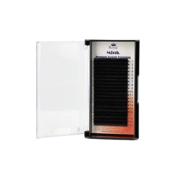 Extensii de gene Premium Royal Mink, Individuale, Curbură C, Grosime 0.18 mm, Lungime 11 mm, 20 rânduri