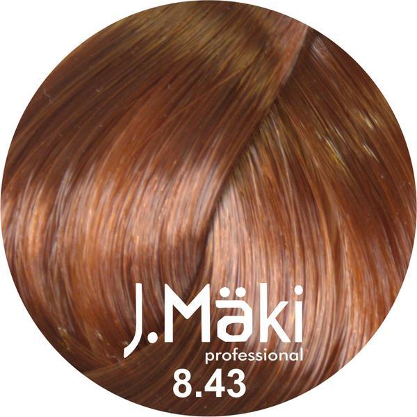 Vopsea de par J.Maki Professional 8.43 light golden copper blonde, 60 ml