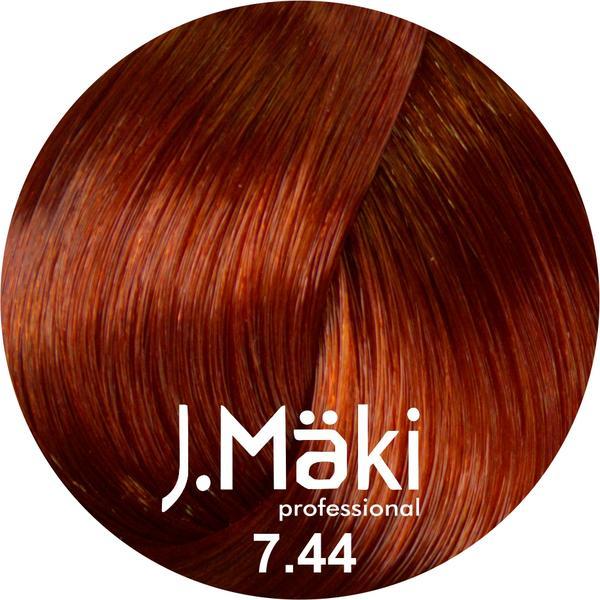 Vopsea de par J.Maki Professional 7.44 medium intense copper blonde, 60 ml