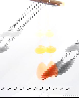 Cercei handmade cu pietre semipretioase - jad și agat (cod1340)