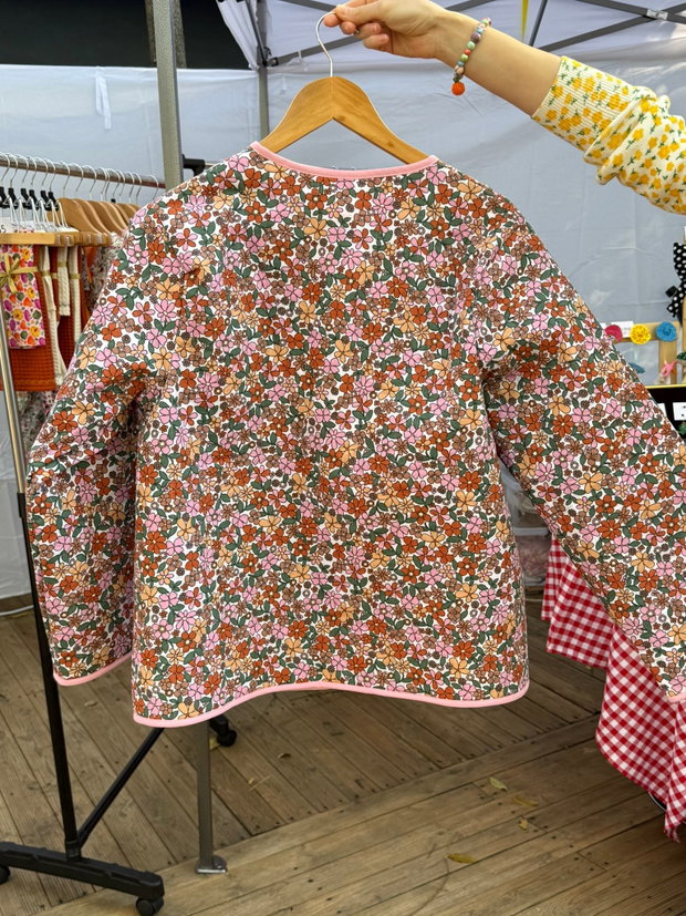 Geacă matlasată cu flori - multicolor roz - Mărimea 38