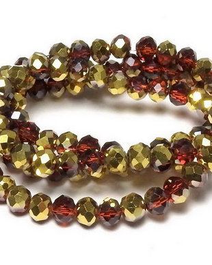 Cristale din sticla, rondelle, 4x3 mm, semiplacate, rosu inchis