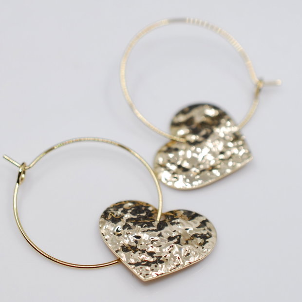 Survivour heartCercei inimi din inox, cercei statement, cercei handmade