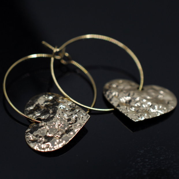 Survivour heartCercei inimi din inox, cercei statement, cercei handmade