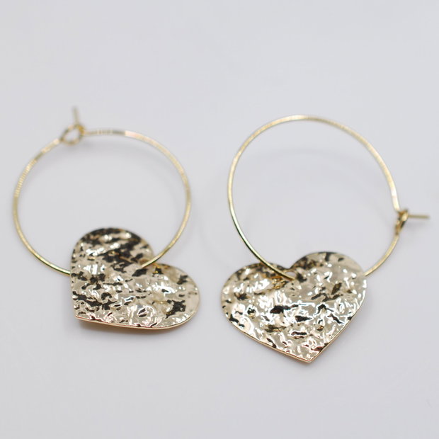 Survivour heartCercei inimi din inox, cercei statement, cercei handmade