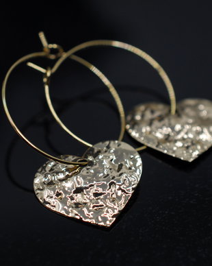 Survivour heartCercei inimi din inox,  cercei statement, cercei handmade