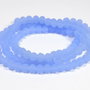Cristale din sticla, rondelle, 3.5x3 mm, semiopace, frosted, albastre