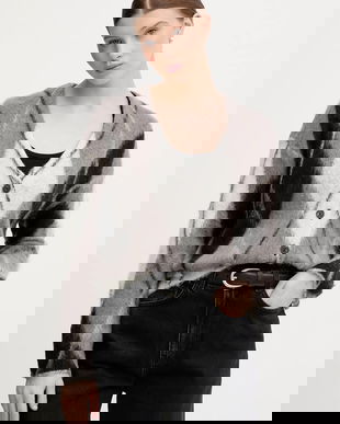 Sisley cardigan cu mohair culoarea gri, 1TQIL602Y