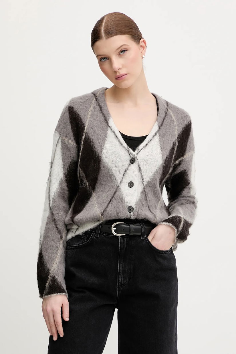 Sisley cardigan cu mohair culoarea gri, 1TQIL602Y