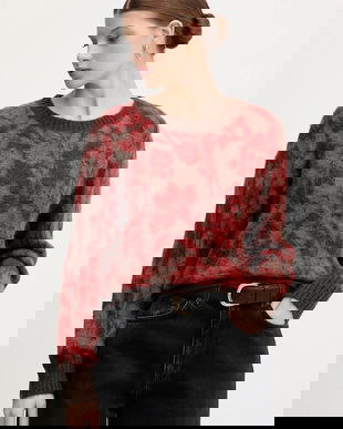 United Colors of Benetton pulover din amestec de mohair culoarea bordo, 1VAAE10F3