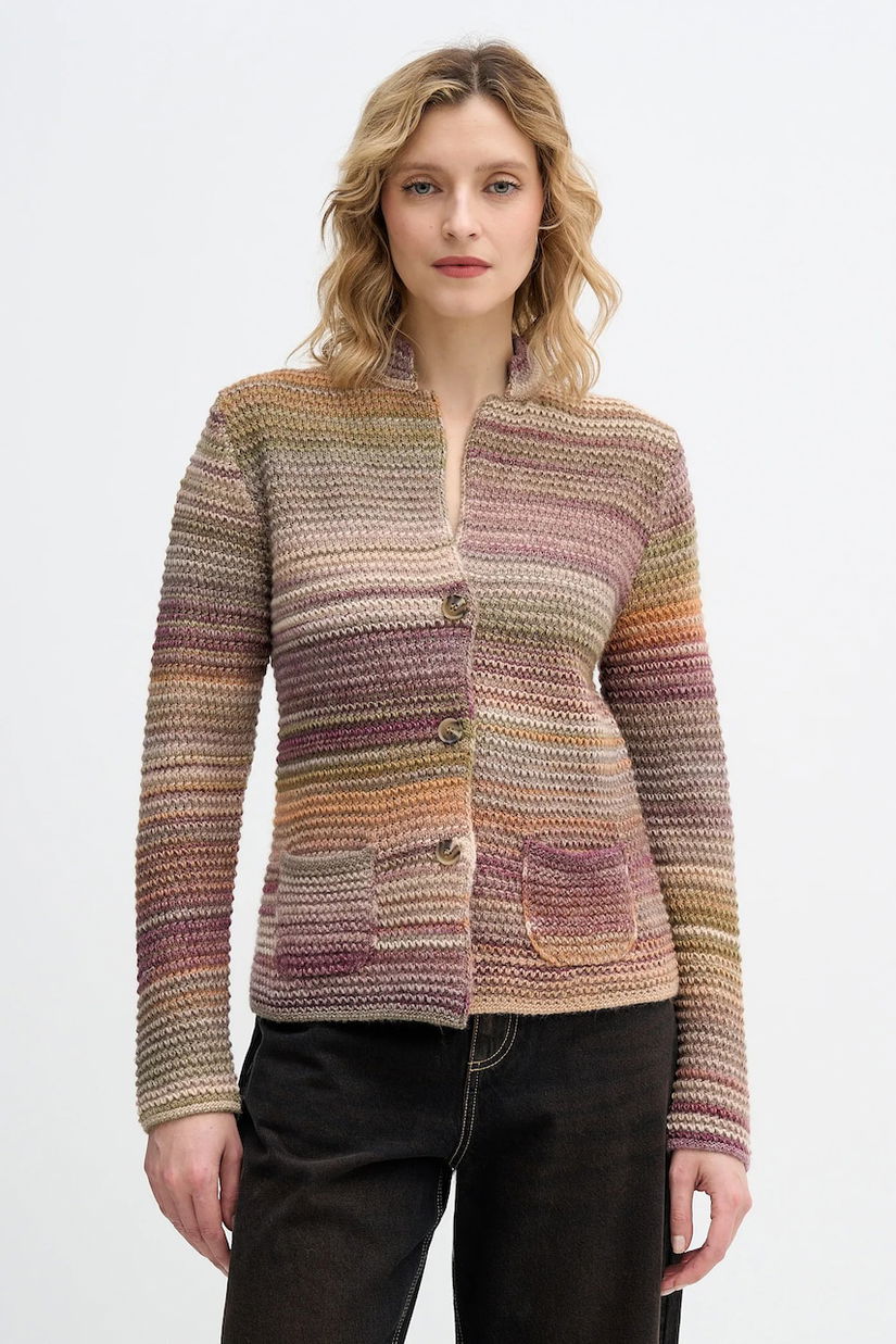 United Colors of Benetton cardigan din amestec de lână culoarea bleumarin, 105CD6880