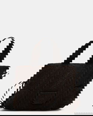 AllSaints poseta de piele culoarea maro, W615XD