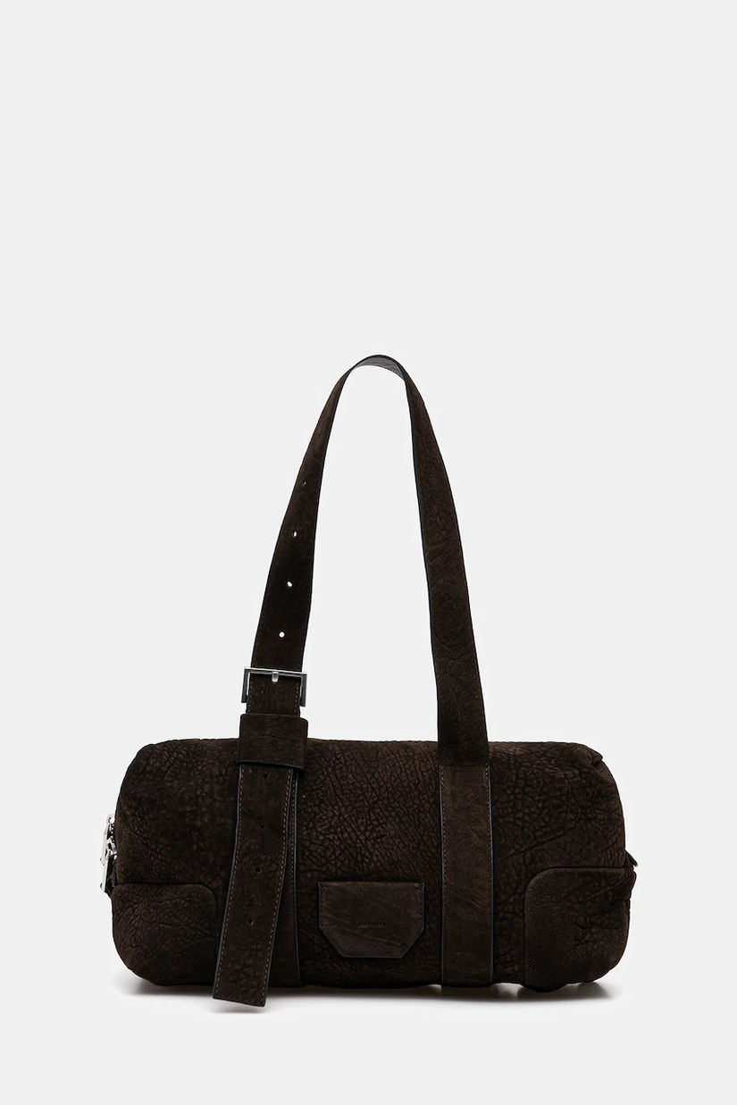 AllSaints geantă de mână din piele întoarsă culoarea maro, W617XD