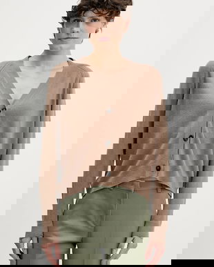 Sisley cardigan din amestec de lână culoarea verde, light, 102HM602Q