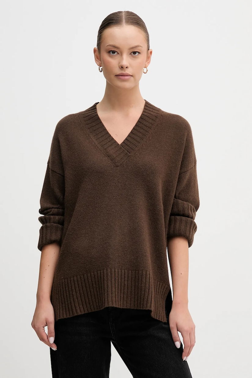 United Colors of Benetton pulover din amestec de lână culoarea verde, 1244D403A