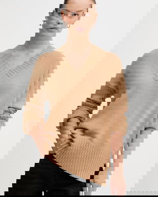 United Colors of Benetton pulover din amestec de lână culoarea verde, 1244D403A