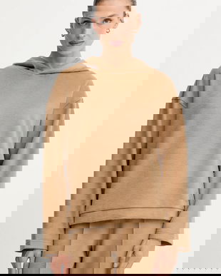 Weekend Max Mara hanorac din amestec de lână OSCURI culoarea verde, cu glugă, uni, 2525926012600