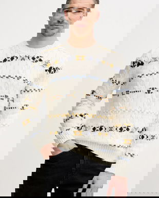 United Colors of Benetton pulover din amestec de lână culoarea bej, călduros, 13N7K10AW