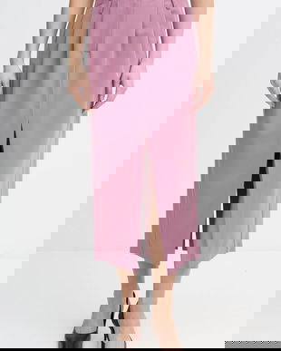 Sisley fustă culoarea roz, maxi, creion, 4KVXL002W