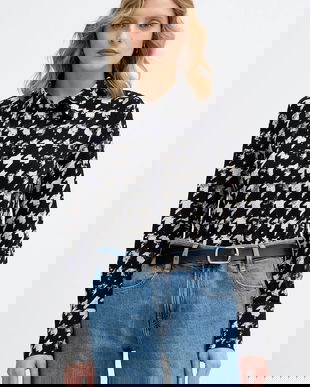 Sisley cămașă culoarea negru, cu guler clasic, regular, 5ZVHLQ07H