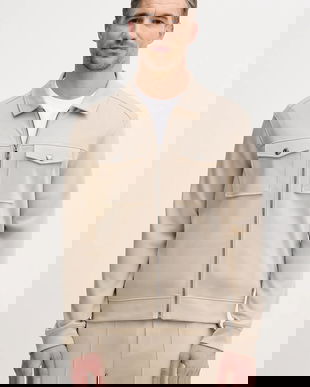 Joop! hanorac de bumbac culoarea bej, uni, 30100508