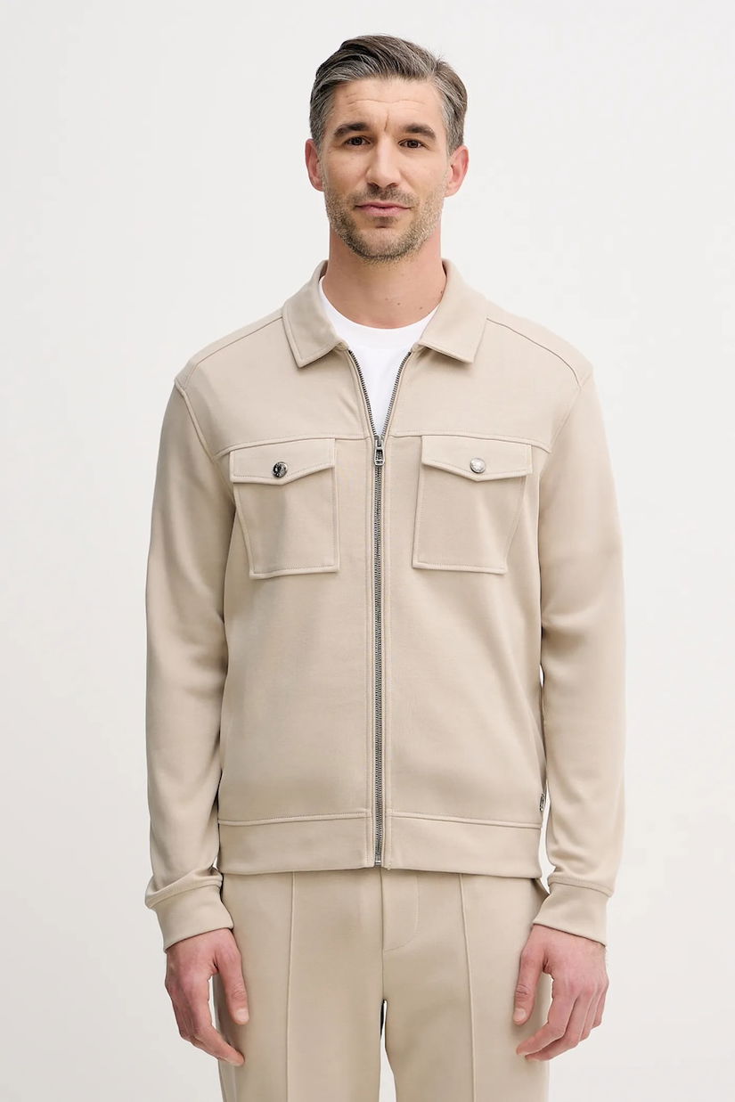 Joop! hanorac de bumbac culoarea bej, uni, 30100508