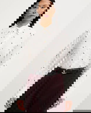 PS Paul Smith cămașă din bumbac culoarea bej, cu guler clasic, regular, W2R-335B-V31397