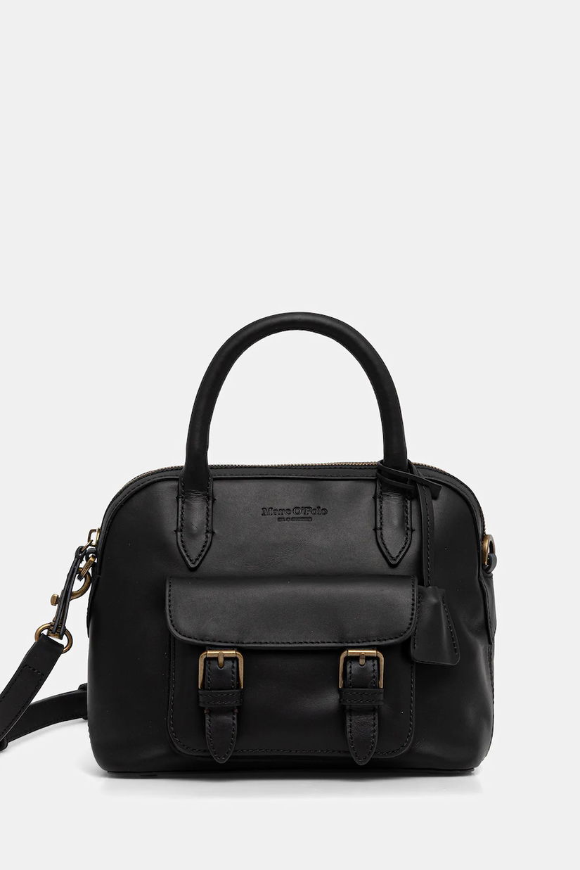 Marc O'Polo poșetă de piele culoarea negru, 5000009169