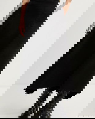 G-Star fustă jeans culoarea negru, maxi, evazați, D27941-E078