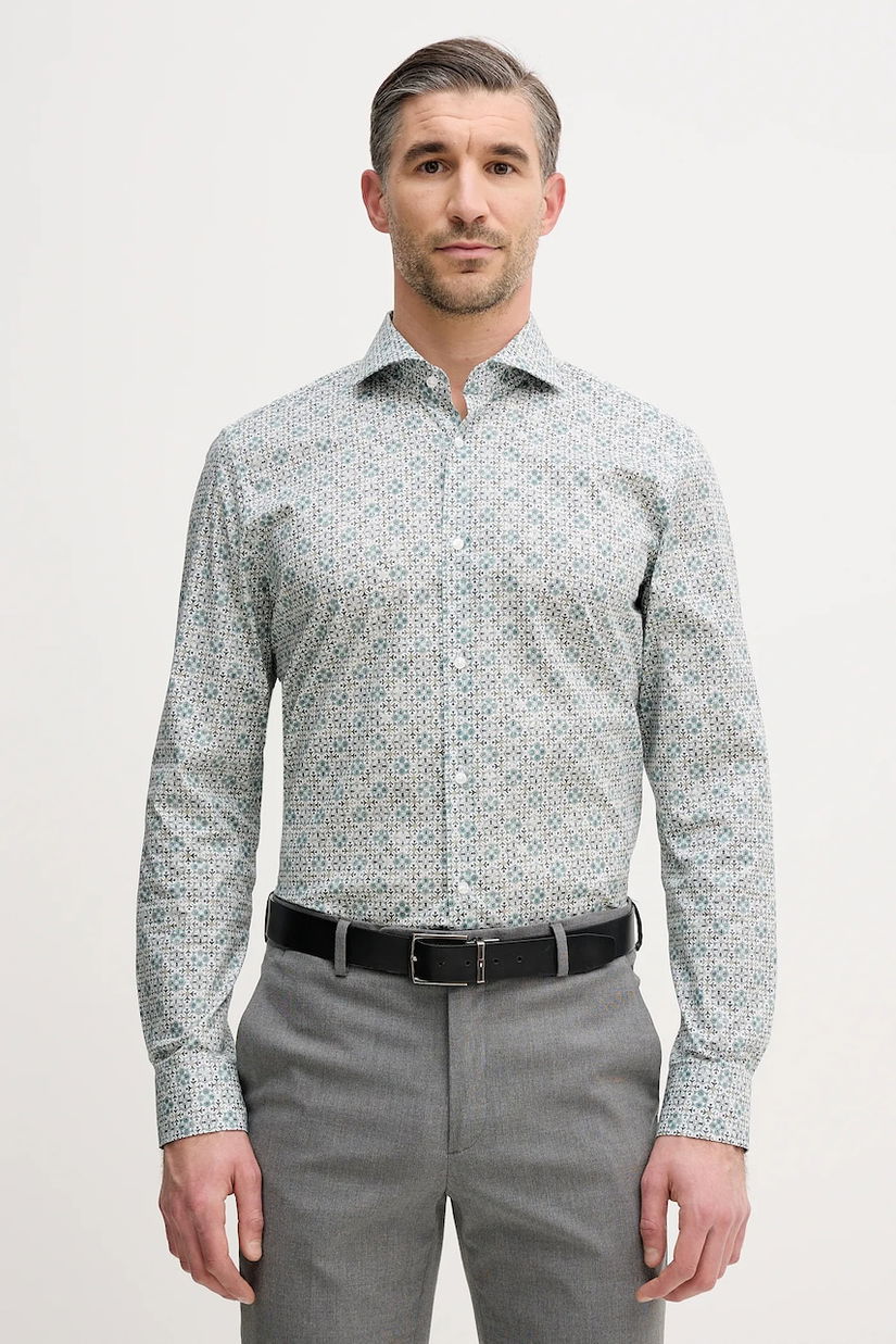 Joop! cămașă culoarea verde, cu guler italian, slim, 30101723