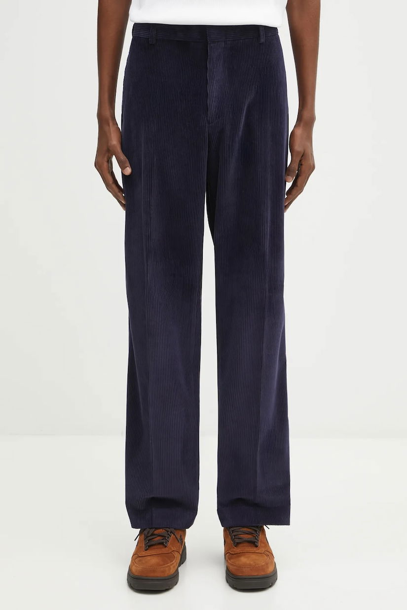 Paul Smith pantaloni de catifea cord culoarea bleumarin, drept, M1R-410Z-T02792