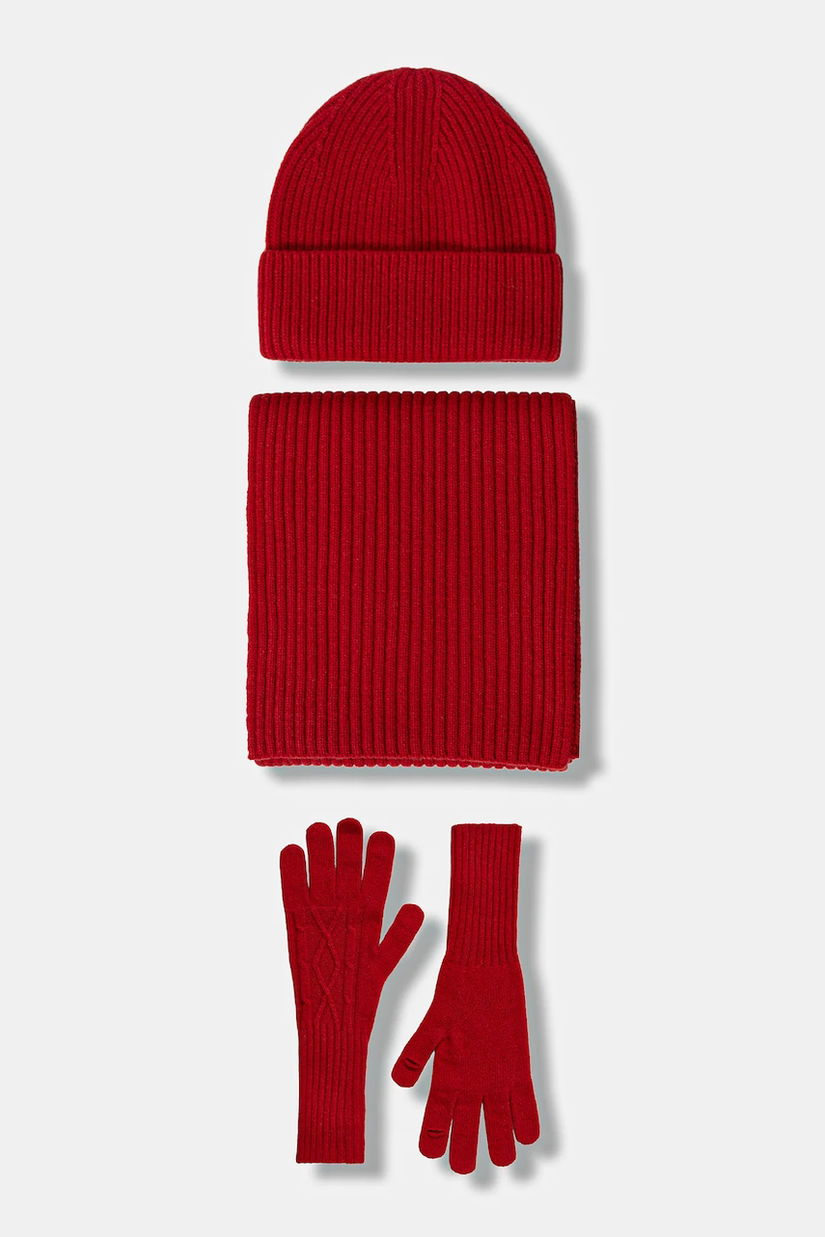 Answear.LAB compleu din lana culoarea rosu