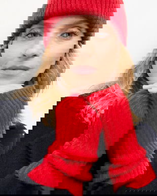 Answear.LAB caciula de lana culoarea rosu