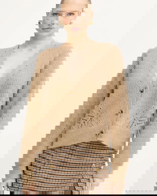 BOSS Orange cardigan de lână culoarea verde, 50548940