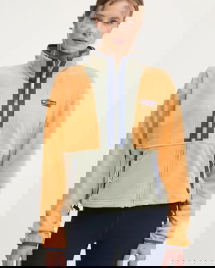 Columbia hanorac fleece Backbowl II FZ Fleece culoarea verde, modelator, 2092163