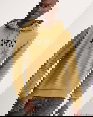 A.P.C. hanorac de bumbac hoodie standard grand vpc GOTS culoarea verde, cu glugă, cu imprimeu, COHBN.M27908