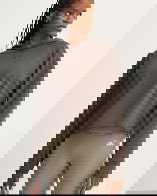 adidas Performance hanorac de antrenament Strength culoarea verde, cu glugă, neted, IW3190