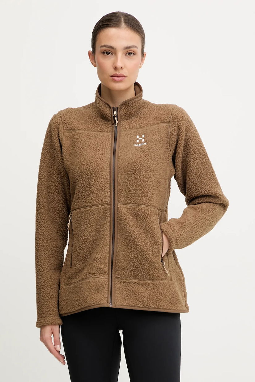 Haglöfs hanorac Mossa Pile culoarea gri, uni, 606538