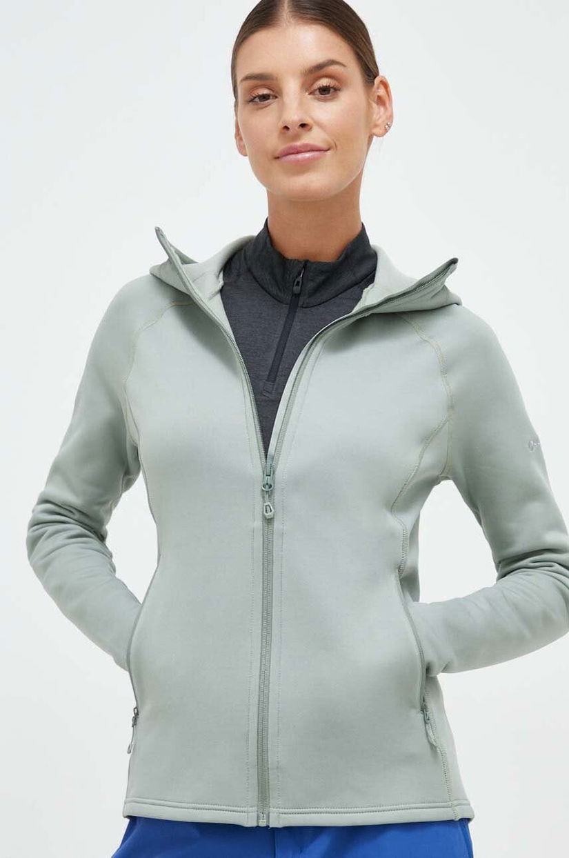 Montane hanorac Fury culoarea verde, cu glugă, neted