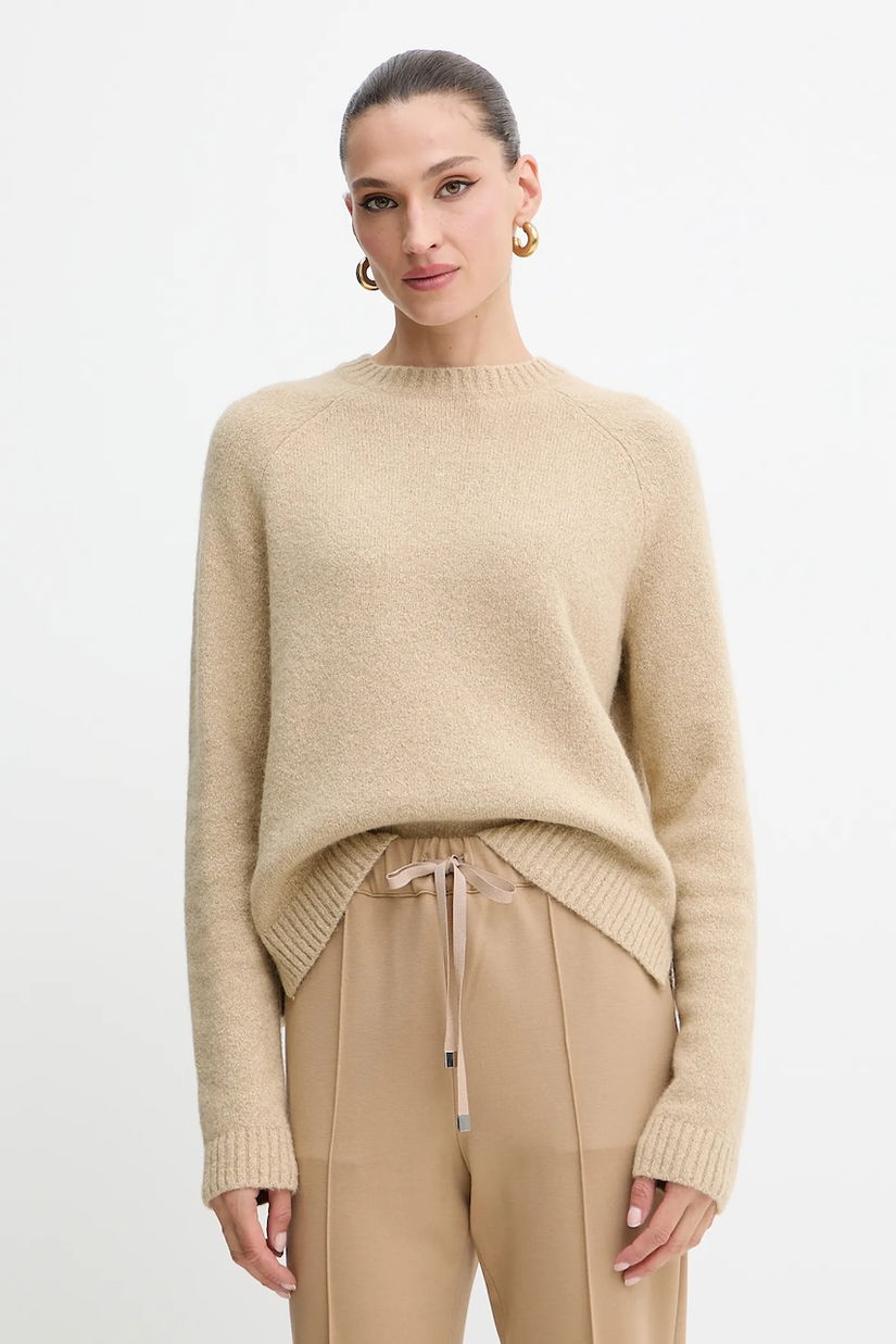 BOSS pulover din amestec de lână culoarea bej, 50478315