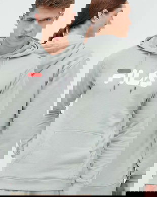 Fila bluza culoarea verde, cu glugă, cu imprimeu